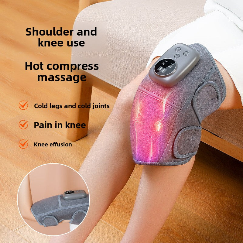 Knee joint heat therapy, pain relief and massage device