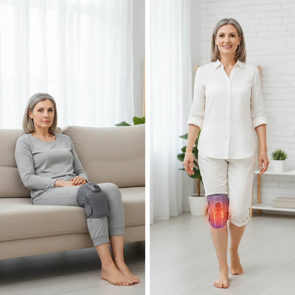 Knee Joint Heat Therapy and Massage Device for Pain Relief